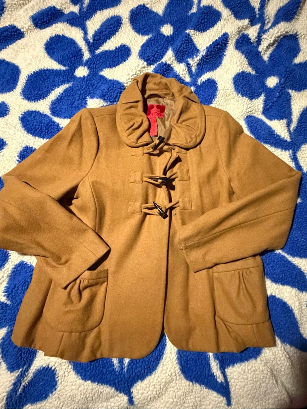 Women's Camel Toggle Wool Blend Coat